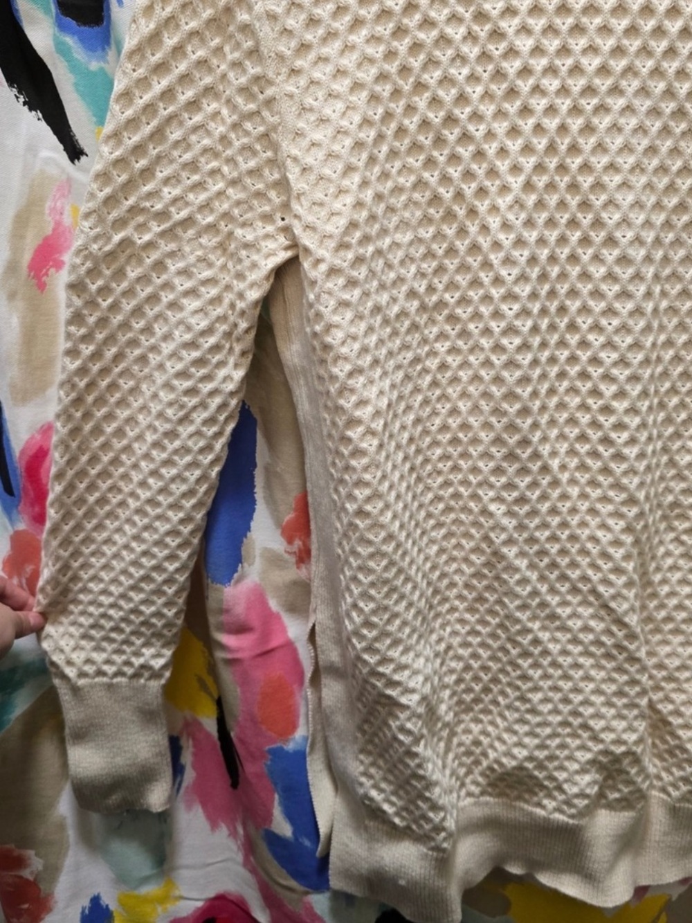 Athleta Women's Cream Knit Long Sleeve Sweater Merino Wool Blend Large - Picture 13 of 13